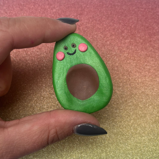 Polymer Clay Avocado Worry Stone in Hand