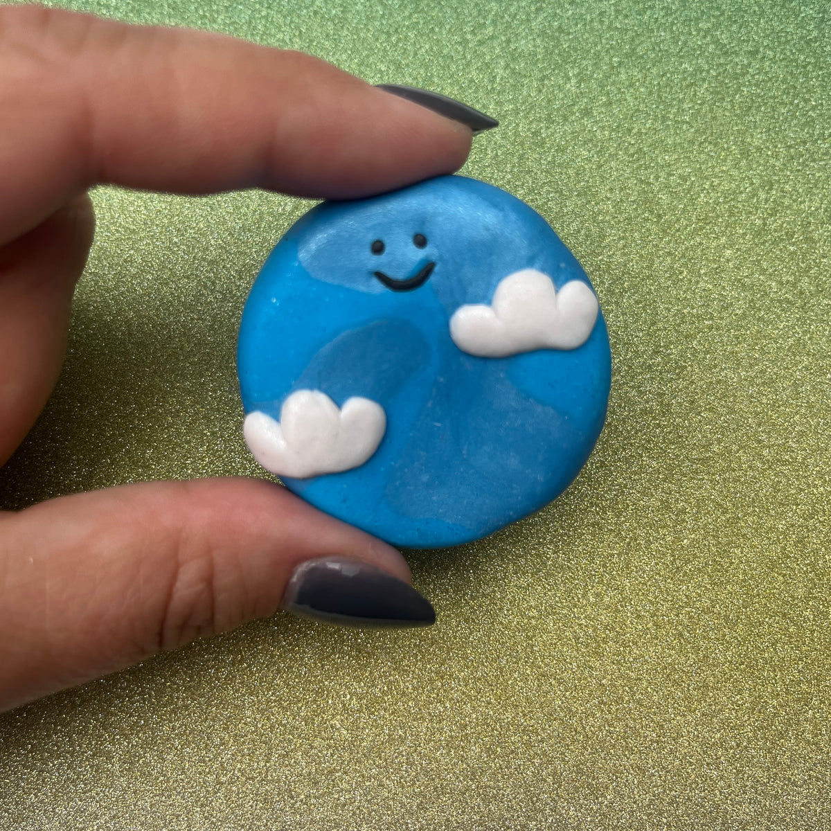 Polymer Clay Worry Stone – Draufsicht