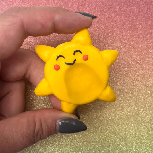 Polymer Clay Sonne Worry Stone in Hand