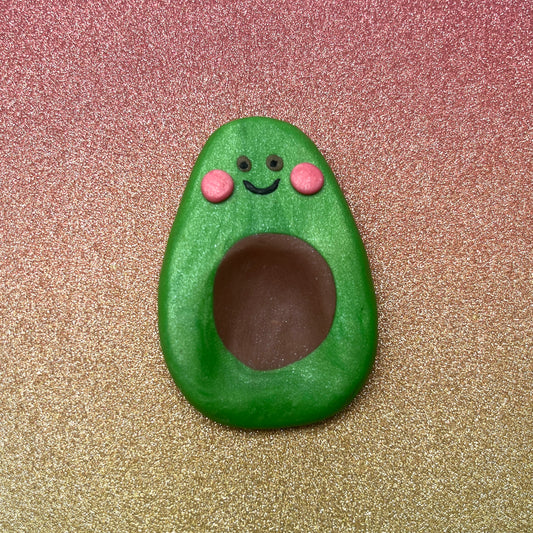 Polymer Clay Avocado Worry Stone – Frontansicht